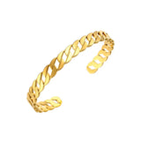 Cuban Chain Square Pattern Cuff Bangles For Women