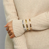 Silver Rose Bangles For Women Stainless Steel Plated Cuff Bracelets