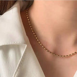 Minimalist Thin Stainless Steel Chain Necklace Women Jewelry
