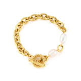 Freshwater Pearl Chain Necklace Stainless Steel Bar Clasp
