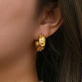 Chunky Ring Earrings Stainless Steel Chain Necklace Set