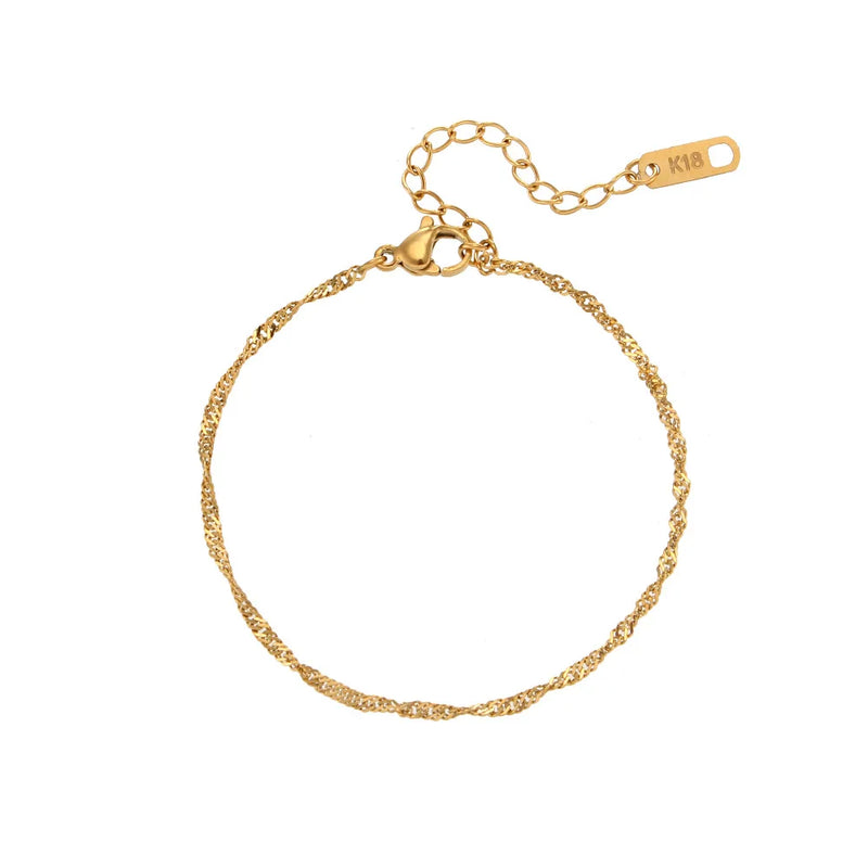 Waterproof Stainless Steel Minimal Braid Twist Chain