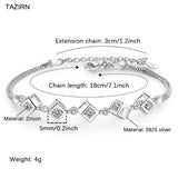 CZ Square Bracelet for Women Party Anniversary Christmas Gift Jewelry
