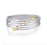 TB5 Stackable Bangles Jewelry Stainless Steel Adjustable Bracelets
