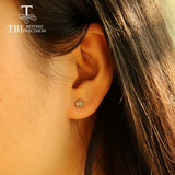 Round 4mm Natural Ethiopia Opal Earrings 925 Sterling Silver