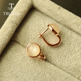 Moonstone Clasp Earrings 925 Sterling Silver Real Gemstone for Girl