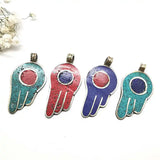 Tibetan Buddha Hand Amulet Charms Metal Copper