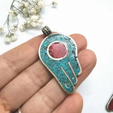 Tibetan Buddha Hand Amulet Charms Metal Copper