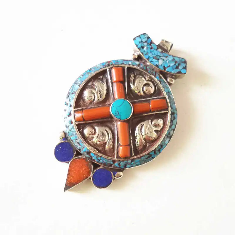 Indian Vintage Copper Stone Pendant