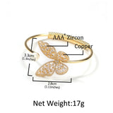 Pearl Butterfly Cuff Bracelet Copper CZ Women's Jewelry