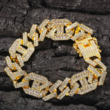 TBTK 17mm Cuban Link Crystal Bracelet Multicolor Hiphop Drop