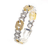TBTK 17mm Cuban Link Crystal Bracelet Multicolor Hiphop Drop