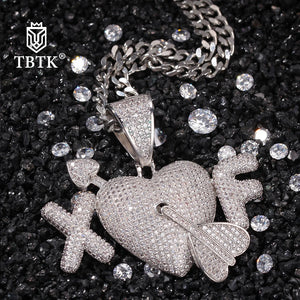 TBTK Bubble Extra Fine Arrow Heart Pendant Necklace Romantic Gift