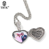 Personalized Couple Heart Locket Pendant with Engraved Name - Memory Jewelry
