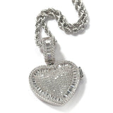 TBTK Couple Heart Shape Locket Frame Pendant Engraved Name Memory Jewelry