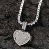 TBTK Couple Heart Shape Locket Frame Pendant Engraved Name Memory Jewelry