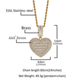 Heart Shape Photo Locket Frame Pendant Engraved Name Memory Jewelry Couple Gift