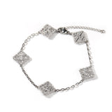 TBTK Lucky 4 Leaf Clover Bracelet Micro Paved CZ Charm Link Gift
