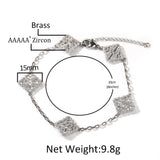TBTK Lucky 4 Leaf Clover Bracelet Micro Paved CZ Charm Link Gift