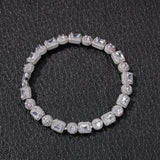 TBTK Micro Pave CZ Mix Round & Square Bracelet 8mm Charm Men Hiphop Bling