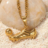 TBTK Football Shoes Soccer Ball Pendant Necklace for Men