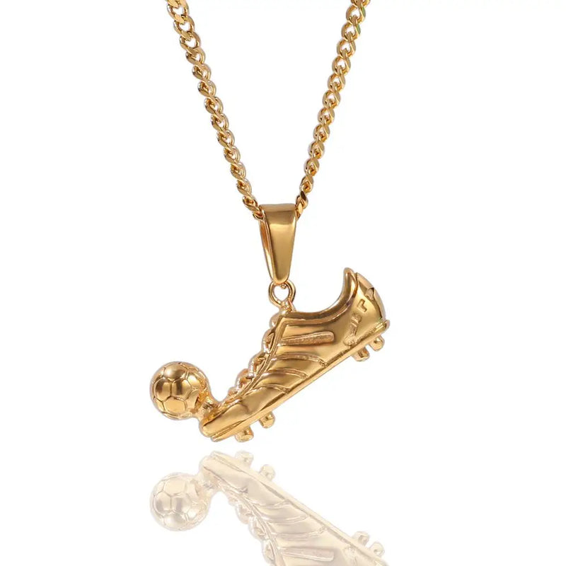 TBTK Football Shoes Soccer Ball Pendant Necklace for Men