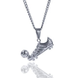 TBTK Football Shoes Soccer Ball Pendant Necklace for Men