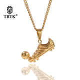TBTK Football Shoes Soccer Ball Pendant Necklace for Men