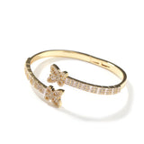 Baguettecz Butterfly Bracelet Micro Paved Bling Cubic Zirconia Cuff Bangle Gift