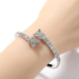 Baguettecz Butterfly Bracelet Micro Paved Bling Cubic Zirconia Cuff Bangle Gift