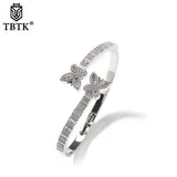 Baguettecz Butterfly Bracelet Micro Paved Bling Cubic Zirconia Cuff Bangle Gift