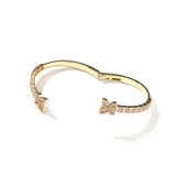 Baguettecz Butterfly Bracelet Micro Paved Bling Cubic Zirconia Cuff Bangle Gift