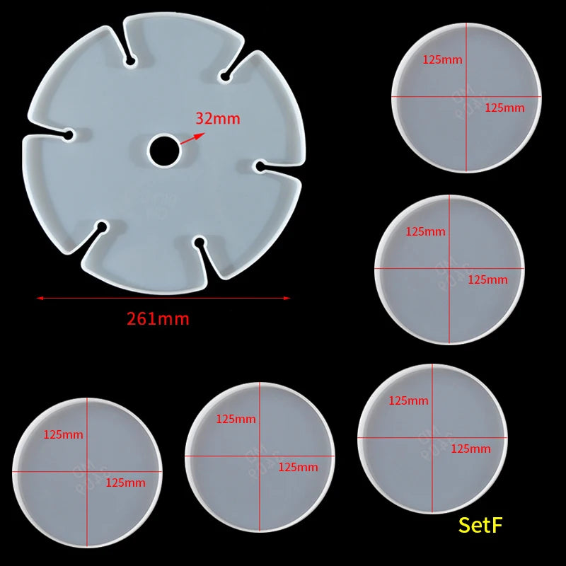 6pcs Wine Rack Silicone Mold for Resin Leaf Coaster