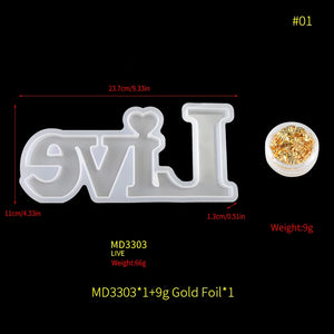 Live Love Home Family Resin Mold Letter With Foil Sets