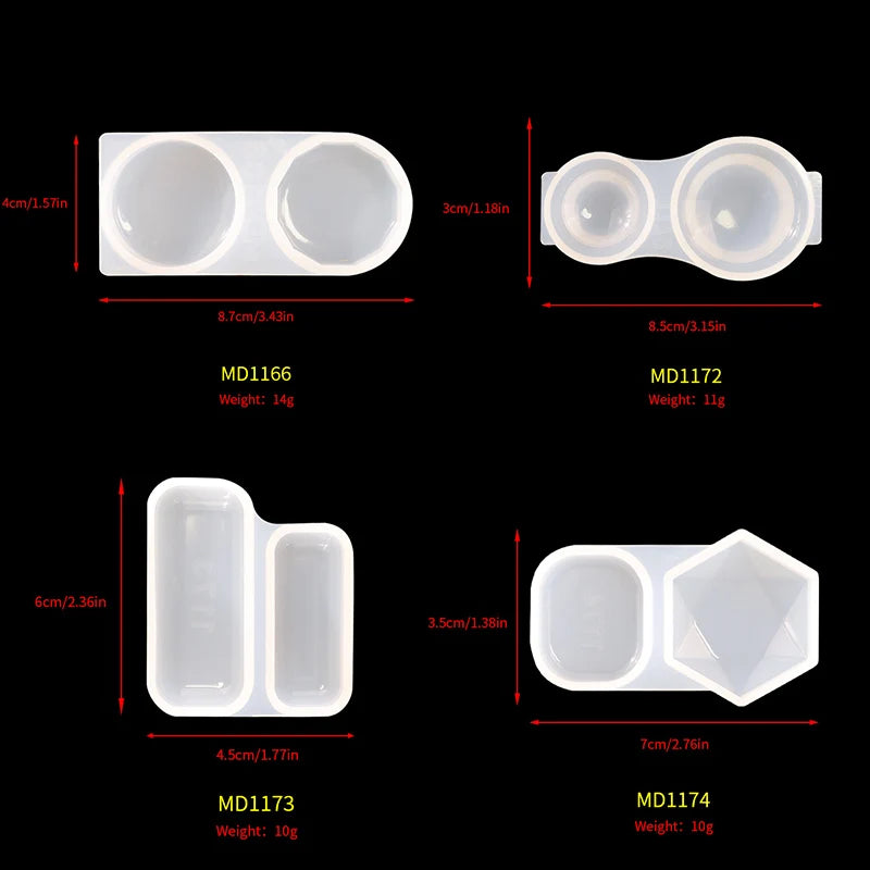 4Pcs Organ Silicone Pendant Mold Jewelry Organizer Moldes De Silicona 3d DIY Cra