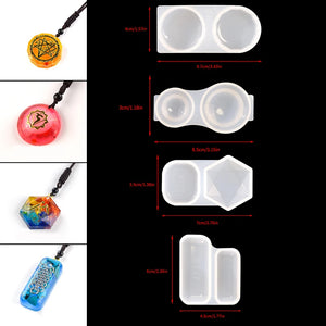 4Pcs Organ Silicone Pendant Mold Jewelry Organizer Moldes De Silicona 3d DIY Cra