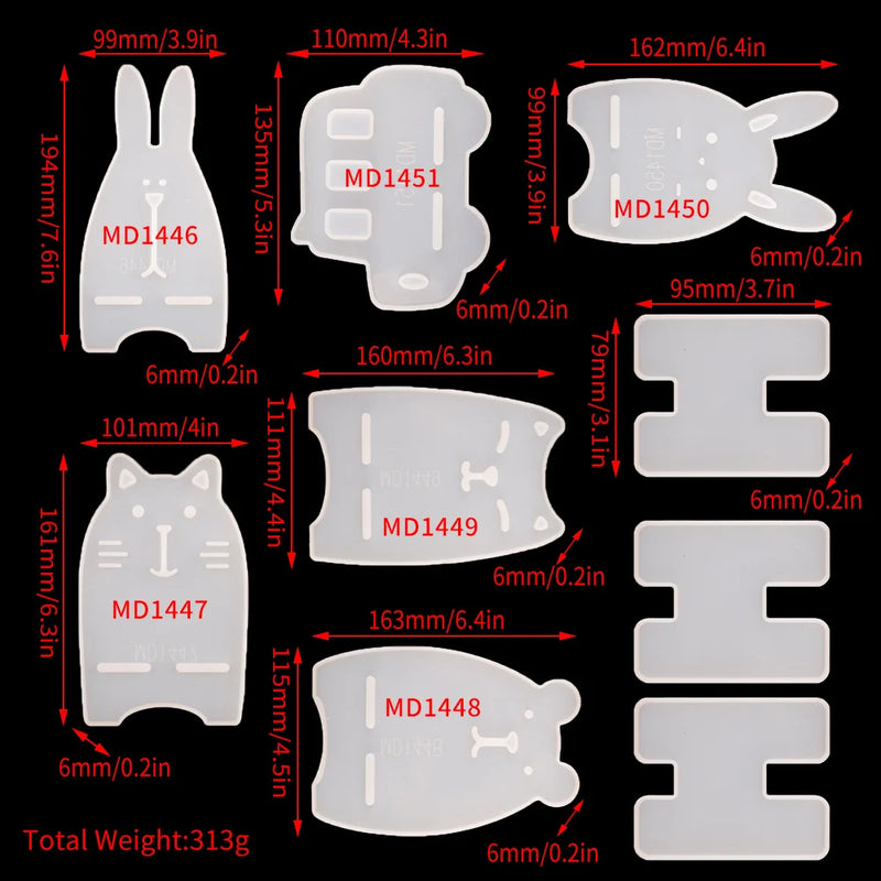 6 Style Mobile Phone Holder Bracket Resin Mold DIY Crafts Making Tool