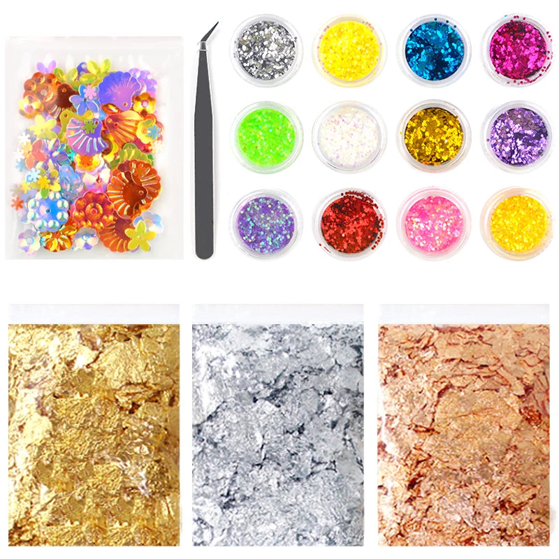 DIY Colorful Paillette Dried Flower Shell Fruit Slices for Resin Crafts