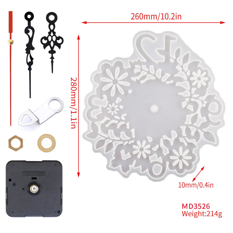 DIY Wall Clock Epoxy Resin Molds Casting Tools Jewelry Making Kit
