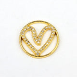 10pcs 22mm Heart Window Plates Charms for Memory Locket Mother's
