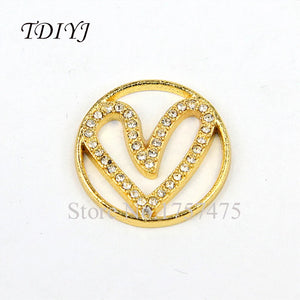 10pcs 22mm Heart Window Plates Charms for Memory Locket Mother's