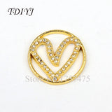 10pcs 22mm Heart Window Plates Charms for Memory Locket Mother's