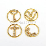 10pcs 22mm Heart Window Plates Charms for Memory Locket Mother's