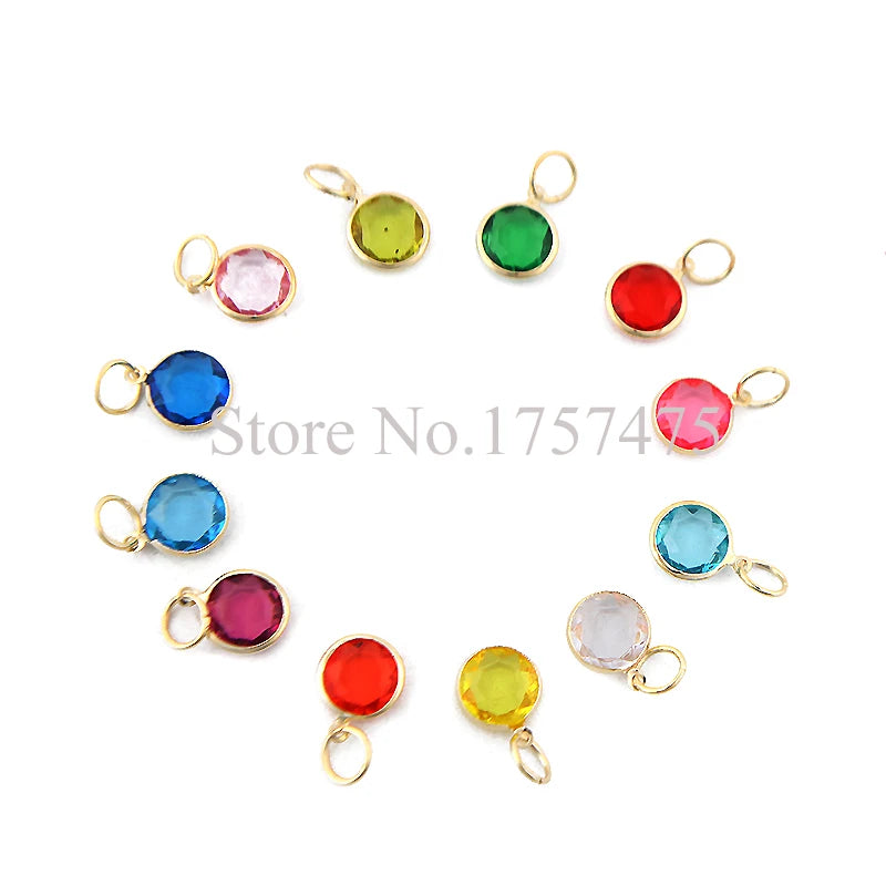 120pcs 12 Colors Acrylic Birthstone Charms for Bracelet Bangles