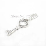 20pcs Crystal Heart Key Charms for Floating Locket Pendant