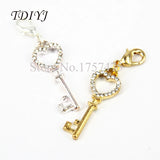 20pcs Crystal Heart Key Charms for Floating Locket Pendant