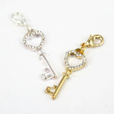 20pcs Crystal Heart Key Charms for Floating Locket Pendant