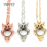 6pcs Mixed 35mm*40mm Owl Locket Pendants for Women