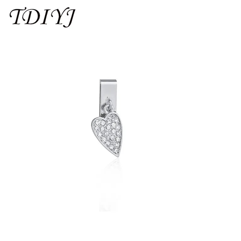 6pcs Love Heart Keeper Slide Charms for Reversible Leather Wrap Bracelet