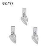 6pcs Love Heart Keeper Slide Charms for Reversible Leather Wrap Bracelet